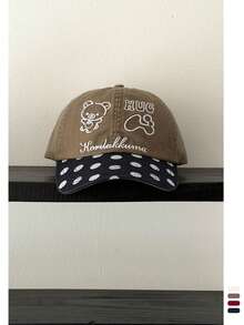 Letter Embroidered Brim Wide Brim Baseball Cap, Spring/Summer Outing Face-Slimming Contrast Color Snapback Hat For Men, American Style Sun Hat, Skater Hippie Chicks Style,Beach,Vacation - Multicolor - View 5