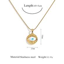 1 件朋克风 304 不锈钢恶魔之眼吊坠项链，简约百搭，适合日常佩戴 - 金色 - 查看 6