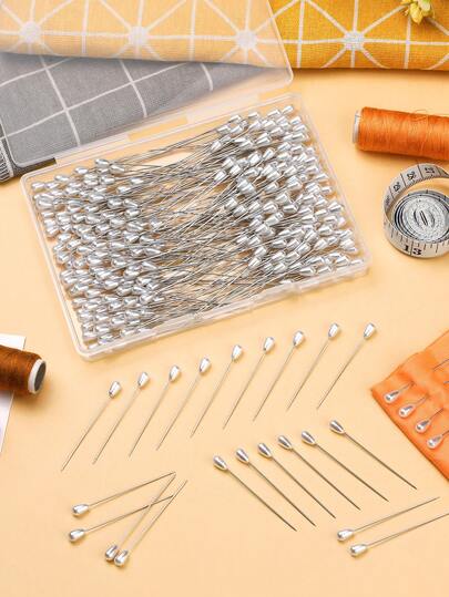 150/250/350Pcs Corsage Pins, Boutonniere Pins, Long Teardrop Pearl Head Pins, White Straight Head For DIY Decoration, Wedding, Jewelry Flower Decoration