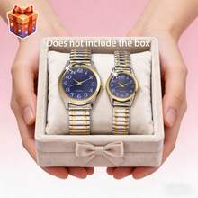 2只情侣石英表，男女款式，多种颜色可选，时尚奢华，适合作为生日、情人节、感恩节礼物（不含礼盒） - 彩色 - 查看 10