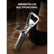 Abrebotellas de Acero Inoxidable Resistente - con Mecanismo de Palanca, Agarre Antideslizante para Vino, Cerveza, Refresco, Champán - Acabado Metálico Elegante - Perfecto para Hogar, Bar,, Cocina - Regalo para Fiestas, Graduació, Mudanza - Fácil de Limpiar y Duradero - Estilo uno - Ver 11