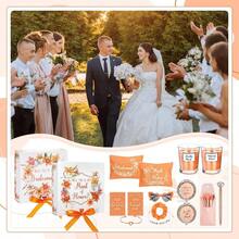 88 Pcs Bridesmaid Proposal Gifts Bridesmaid Box Set Maid Of Include Box Candle Invited Cards Scrunchies Hair Elastics Ties Knotted Bracelets Pens Blue - 橘色 + 漂亮 - 查看 7