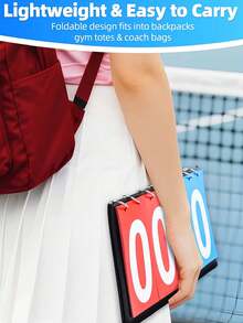 1 pieza Marcador plegable portátil de 4 dígitos, resistente al agua y al polvo, adecuado para voleibol de sacos de arena, baloncesto, fútbol, tenis de mesa y otros deportes interiores/exteriores, pantalla de doble cara - Multicolor - Ver 5