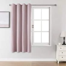 1pc/2pcs Linen-Like Blackout Curtains, Available In Multiple Sizes For Bedroom, Living Room, Home Theater, Dining Room, With Tie-Back Curtain Panels - Dusty Pink - View 36
