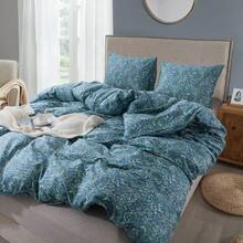 Blue Floral Duvet Cover Queen Soft Cotton Flower Pattern Botanical Bedding Sets 1 Duvet Cover With 2 Pillowcases Vintage Floral Style Variant 2 - 復古花卉 - 查看 3