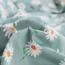 (AMYTCJ07-1T), Daisy Green Floral Duvet Cover Twin Cotton Girl Bedding Sets White Daisy Flower Print Comforter With 2 Pillowcases Garden Style Aesthetic Bedroom Collection Size Variant 3 - B#雛菊花卉 - 查看 4