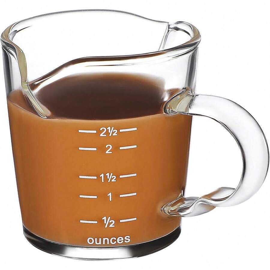 1 Pc Taza Medidora De Doble Boca Tazas De Espresso De Vidrio Vaso Mezclador Graduado Copas De Vino Caliente Escala Onza Medir Jarras Taza De Espresso Juego De Gafas Whisky - 1 - Ver 1