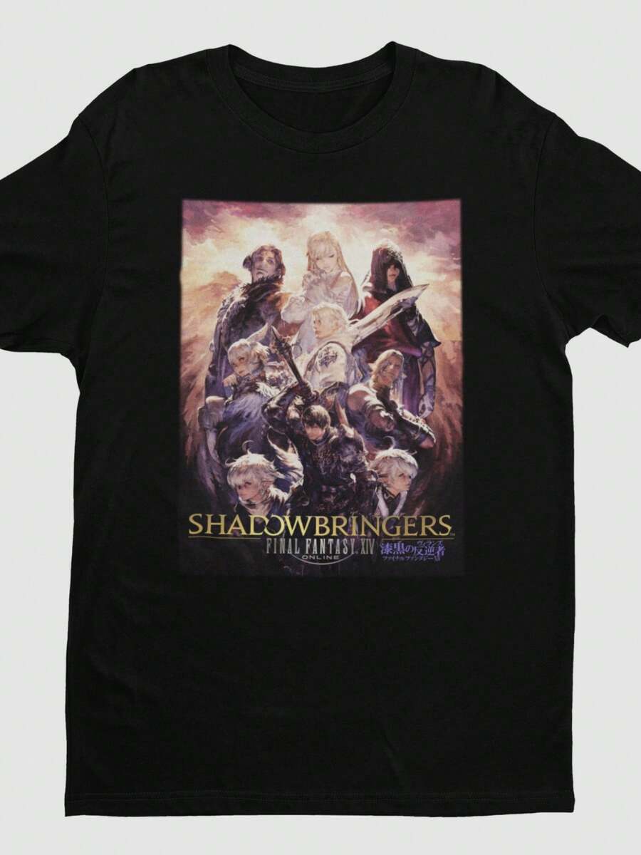 Final Fan.Tasy XIV Online Shadowbringers Key Art Premium Uni T-Shirt _ MMOJRPG - màu đen - Xem 1