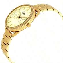 Fossil Tailor Women's Gold Dial Gold Stainless Steel Band Watch ES4263
