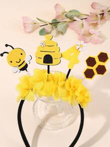 1 Stück Bienen-Themen Geburtstags-Party Haarband für 1-5 jährige Mädchen, Gänseblümchen Bienen Dekor Haarband, Geburtstags Haarband, süßes Haaraccessoire - Verschiedenfarbig - Übersicht 2