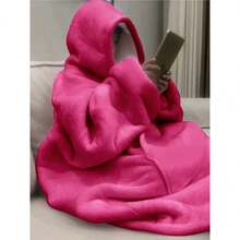 Loose Hooded Long Plush Bathrobe Set - Black Grey Pink Cow Print Color Choices, Pocketed Elastic Soft Polyester Fabric, Thick Warm Fluffy Loungewear With Cozy Hood, Comfortable Sleep Robe For Women Suitable For Autumn Winter Home Leisure & Nighttime Wear - 灰色 - 查看 4
