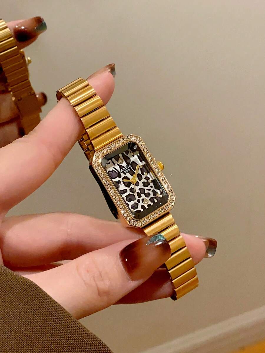 1pc Gold Bamboo Strap, Fashion Women's Quartz Watch, Gold Color, Suitable For Daily Wear, Retro Style, Couple Watch, Best Gift Choice - 金色 - 查看 1