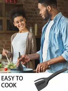 1pc Multifunctional Egg Flipping Spatula, Multifunctional Non Stick Kitchen Egg Flipping Spatula, Steak Egg Flipping Clip, Fried Egg Flipping Spatula Clip, 2-In-1 Egg Flipping Spatula Clip, Spatula Clip, Pancake Spatula, Toaster Clip, Hamburger Clip, Non Stick Coating Spatula, Roasted Chicken Roll Spatula Clip, Kitchen Utensils, Steak Frying, Grilling And Barbecue Tools - Multicolor - View 6