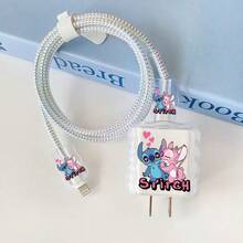 Disney Stitch Charging Cable Protector, Suitable Compatible With Apple 18W/20W Fast Charging Cable/Charger, With Anti-Breakage Protection - Multicolor - View 9