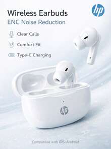 Tai nghe không dây HP: Thời lượng pin 30 giờ, Phù hợp cho hoạt động thể thao, Tương thích với iPhone, Android và iOS, Hỗ trợ cuộc gọi thoại, Phù hợp cho phụ nữ, trẻ em, nam giới và người lớn, Đi kèm túi đựng tai nghe, Quà tặng Giáng sinh - tai nghe - Xem 2