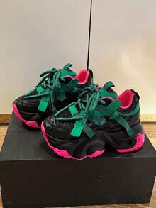Women's Casual Sports Shoes, Spliced Wedge Platform Sports Shoes, Four-Season Outdoor Sports Running Shoes, And Women's Sports Shoes With Thick Platforms. - 綠色 - 查看 5
