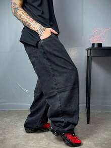 Dazzling Original Sportlife Baggy Black Marble-Washed Jeans - màu đen - Xem 2