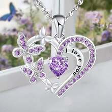 Fashionable Love Butterfly Pendant, Niche Luxury Necklace, Sterling Silver Versatile Sweater Chain, Hollow Heart-Shaped Letter Chain