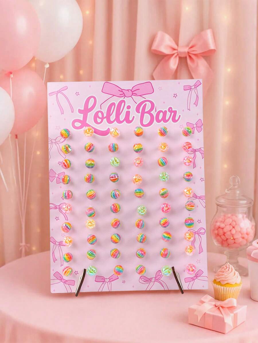 26*35厘米粉色蝴蝶结婴儿派对棒棒糖展示架，可重复使用的糖果/甜点架，一周岁生日派对用品，家用甜甜圈展示架，派对食品展示架，棒棒糖架，性别揭晓派对装饰，婴儿派对/性别揭晓派对餐桌装饰，婴儿派对礼物，性别揭晓派对用品，派对甜点站，粉色蝴蝶结装饰，公主派对装饰，婴儿派对装饰