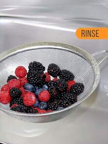 1pc Fine Mesh Strainer, Stainless Steel Filter Screen With Reinforced Frame And Sturdy Handle, Suitable For Sifting, Filtering, Draining And Rinsing Vegetables, Pasta, Fried Foods, Flour - Multicolor - View 5