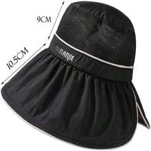 GeorgeX Sombreros de Sol para Mujeres UPF 50+ de Verano para Mujer Sombrero Anti-UV Sombrero de Playa para Mujer Sombrero de Verano con ala Ancha y Cordón Antitanque - como en la foto - Ver 3