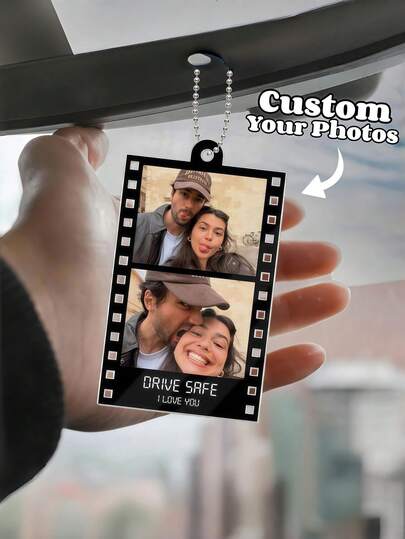 1pc Personalized Acrylic Car Decor, Customized Couple Photo Film Style, Ideal Gift For Him/Her, Valentine's Day, Birthday, Special Occasions