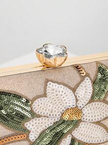 Túi xách đeo chéo thanh lịch, bóng bẩy, nhiều màu sắc với họa tiết lá và hoa, túi dự tiệc dây xích cổ điển, túi xách mini hình hộp vuông, phù hợp cho các cô gái dự tiệc, cô dâu, sinh viên đại học, người trẻ chuyên nghiệp, đa năng cho các bữa tiệc, dạ hội, đám cưới, phối hợp hoàn hảo với các phụ kiện dự tiệc, họa tiết được gửi ngẫu nhiên. - Rượu sâm banh - Xem 5