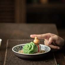 Fulu Baicai Juego deé que de Color, Accesorios Creativos para Mesa deé, Adorno de Ceremonia delé de Repollo de la Suerte - Verde - Ver 4