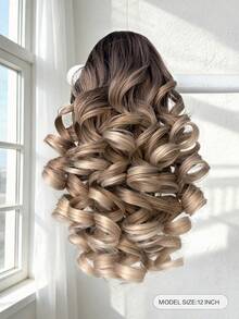 Claw Shaped Ponytail Extension Hair Accessory Black Brown Gradient Brown Multi-Color 12 Inch Deep Wave Heat-Resistant Fiber Synthetic Ponytail Wig, Suitable For Women's Christmas, Halloween Music Festival Parties And Daily Use - Two-Tone - View 6