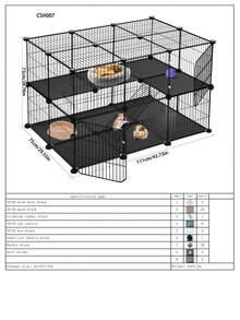 Adjustable Pet Fence, Indoor Cat Dog Hamster Cage, Small/Medium Dog Kennel, Freestanding Isolation Gate, Small Animal Barrier - Multicolor - View 14
