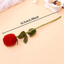 Proposal Rose Ring Box, Women's Surprise Jewelry Storage Box, Valentine's Day Proposal Engagement Wedding Ring Jewelry Gift Box - Red - View 4