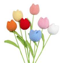 DIY Crochet Tulip Gift, Handmade Crocheted Tulip Bouquet, DIY Artificial Flower Bouquet, Crochet Flower Bouquet Gift, For Women, Valentine's Day Gift, Birthday Or Graduation Gift - Multicolor - View 2