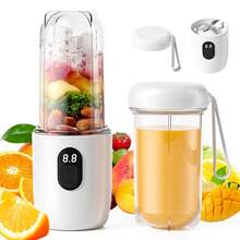 1pc USB Rechargeable Portable Blender, 16 Stainless Steel Blades - 500ml Capacity, Powerful Motor, Includes Travel Lid & Detachable Design, Suitable For Smoothies, Milkshakes, Ice Cream, Home, Kitchen, Gym - Compact & Lightweight Blender - Multicolor - View 10