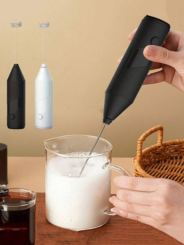 Espumador eléctrico, espumador de mano potente, espumador mini, batidor de café, espumador de mano, batidor de bebidas de acero inoxidable apto para café, latte, crema, capuchino, matcha, chocolate caliente, espumador portátil, batidor inalámbrico eléctrico, cafetera mini, útiles escolares, utensilios de cocina y restaurante, suministros de cocina, suministros para el hogar, artículos de primera necesidad para la familia, regalos para mujeres, regalos para hombres, útiles escolares