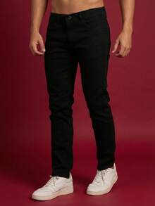 Men's Jeans With Lycra – Basic, Comfortable, And With A Perfect Fit | Premium Stretch Fabric | Ideal For Everyday Wear - 黑色的 - 查看 7
