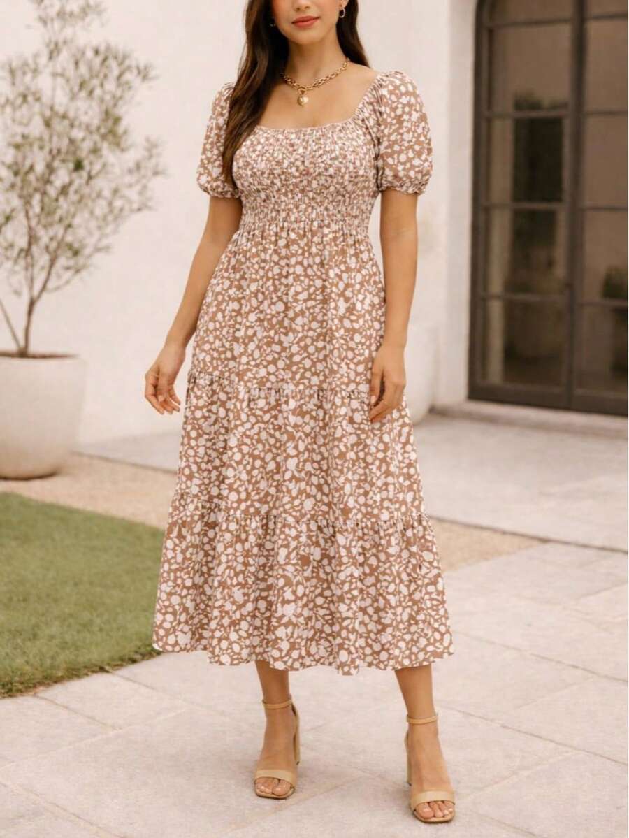 Women Long Dresses - Flowering Coffee - View 1