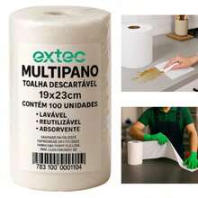 Toalha Multiuso 19x23cm Multipano Wiper Alta Durabilidade 100UN - Branco - Visão 2