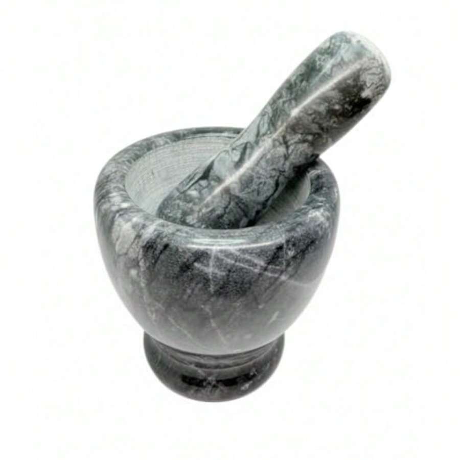 CYPNSet Mortero con Pilón de Mármol 250 ml 11.5 cm de Alto x 10 cm de Diámetro Resistente al Calor Acabado Brillante y Pulido Hecho a ManoFashion - 227356641 - Ver 1