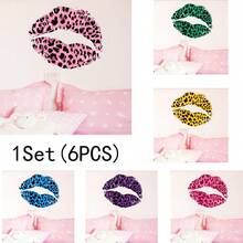 Leopard Lip Print Wall Stickers, Modern Self-Adhesive Wall Stickers, Home Decoration Stickers, Wall Stickers, Vinyl Stickers, Spring Decorations, Add Vitality To Your Home, Rama Decorative Stickers - Pink - View 12