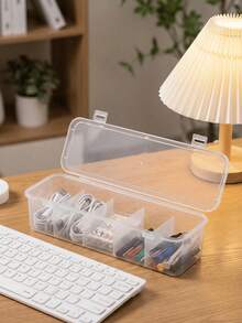 3 Pcs Versatile Storage Box, Cable Organizer Box For Desk And Drawer, Nail Tips Organizer Case, Storage Container For Jewelry, Electronic Accessories Storage Bin For USB Hub, Power Adapter And Charging Cable, Dust-Proof Supplies For Home And Office - Multicolor - View 2