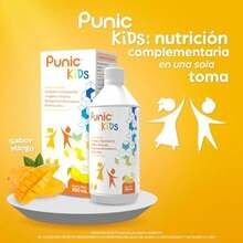 Punic Kids Jarabe Infantil 250ml Vitamina C + Vitamina D3 + Jengibre + Curcuma + Selenio + Zinc | Ingredientes 100% naturales | Delicioso sabor a mango para niños - / - Ver 4
