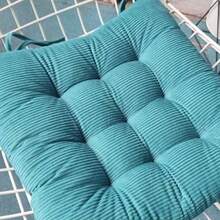 1pc Soft Striped Chair Cushion, With Ties, Square Thickened Heightening Pad, Suitable For Dining Room, Living Room, Office Chair, Seat Cushion, Cushion, Chair Pillow, Gaming Chair - Multicolor - View 7