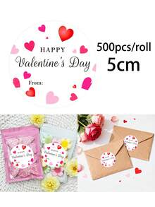 50/25个情人节礼品标签，配麻绳，适用于贺卡、邀请函、礼品包装、情人节礼物、珠宝礼品，心形设计，印有“情人节快乐”字样，适用于面包店、餐厅、精品店、商店，是礼品包装、节日礼物、情人节惊喜的理想之选。 - 彩色 - 查看 3
