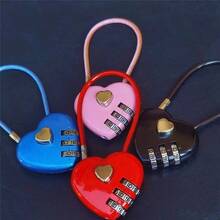 Multi-Functional Heart Lock Suitcase Luggage Travel Backpack Lock For School Gym Locker Sports Locker TSA Set Your Own Combination Luggage Lock TSA Approved Lock For Luggage Backpacks Gym Lockers Travel Essentials Portable For Dorm School Supplies For Travel Backpack Travel Bag Luggage Suitcase Travel Gear Gym Equipment - Black - View 9
