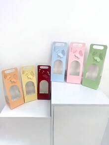 1pc/3pcs/5pcs, Multiple Colors Available, Suitable For Mother's Day, Valentine's Day, Wedding, Teacher's Day, Etc., Hand-Held Flower Box, Paper Bowknot Box, Flower Bag, Fresh Flower Gift Box - Gift Box - View 11