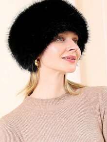 Classic Faux Fur Headband For Women Thick Warm Winter Headwear, Fashionable Fleece Lined Ear Warmer For Casual Street & Ski Party, Autumn Winter Flattering Hair Accessory Gift - Taupe/Cream/Black Workout Hair Band Running Hair Accessories Yoga Head Scarf Sport Sweatband - Multicolor - View 8