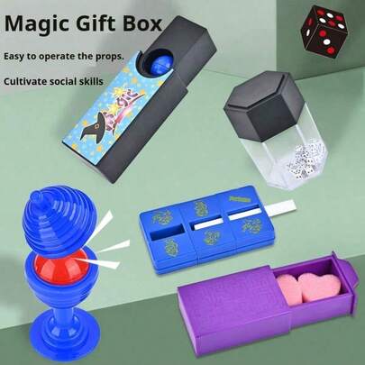 Magic Trick Gift Box Set, Interactive Dice, Levitation Magic Tricks, Puzzle Toys, Novelty Gifts, Birthday/Christmas Presents