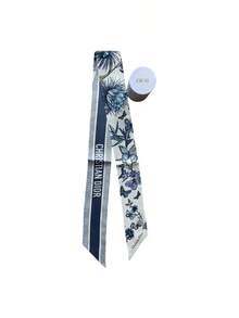 Dior 蝴蝶花瓣围巾、发圈、小丝带，也可作小围巾、包包装饰，休闲可爱，蓝色、绿色、粉色 - 淺藍色 - 查看 1