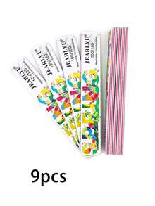 JEARLYU 2/5/9/25件装季节性方形指甲锉，精美单面印花抛光打磨块，100/180目高品质修甲锉 - 彩色 - 查看 16