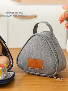 1 pieza de bolsa de almuerzo aislada y reforzada en gris, negro y azul, bolsa térmica portátil para el almuerzo, bolsa de almuerzo reutilizable para estudiantes, bolsa de almuerzo aislada con forro de aluminio grueso. Adecuada para el hogar, la oficina, los suministros escolares, portátil y reutilizable, ideal para acampar y excursiones a la playa, almacenamiento de artículos, suministros escolares, organizadores y almacenamiento de cocina, accesorios de cocina, regalo del Día de San Valentín, regalos recientes de días festivos - Multicolor - Ver 2